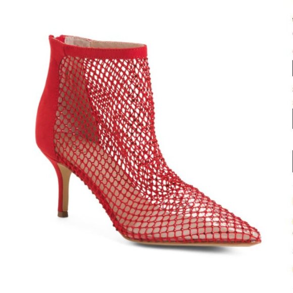 NWT Red Rhinestone Mesh Heels. - Picture 1 of 6